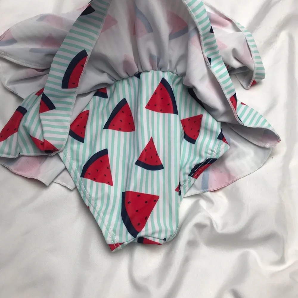 Girls swimsuits 3-6 months flamingos & watermelon